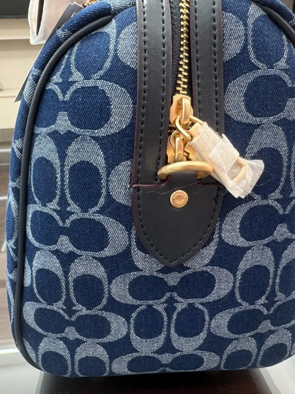 Coach Rowan Satchel Bag In Signature Denim Canvas NWT CY699 - Picture 2 of 6